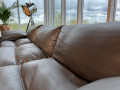Диван Марчелло кожаный, угловой, серый фото